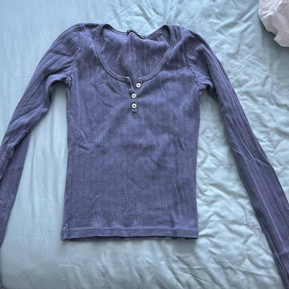 Brandy Melville blue thermal top